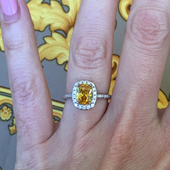 14k white gold halo engagement ring diamond bridal - Picture 3 of 8